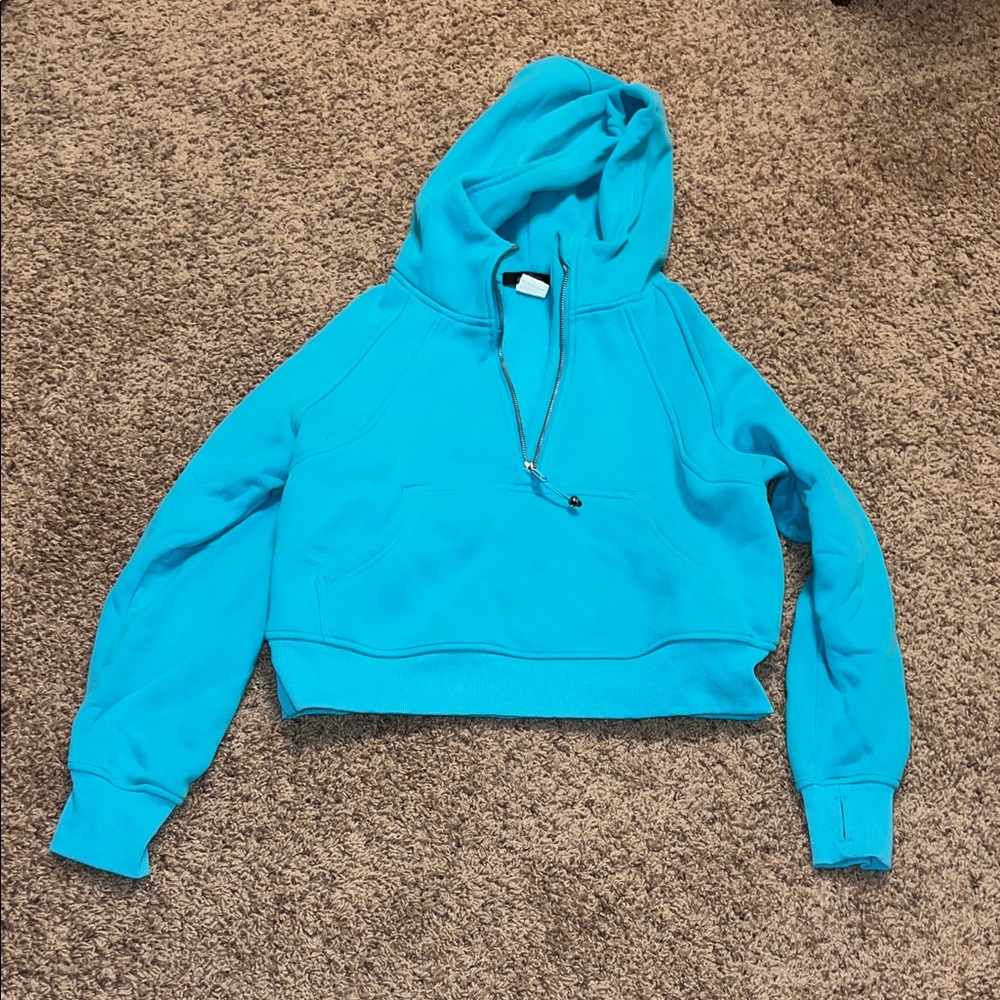 Women's Blue Cropped Hoodie